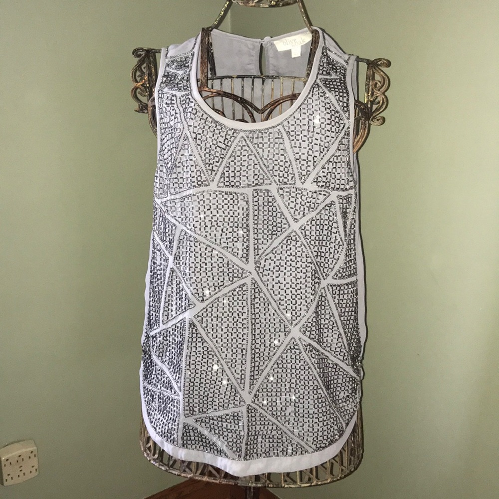 Olive & Oak Beaded Tank - Size S